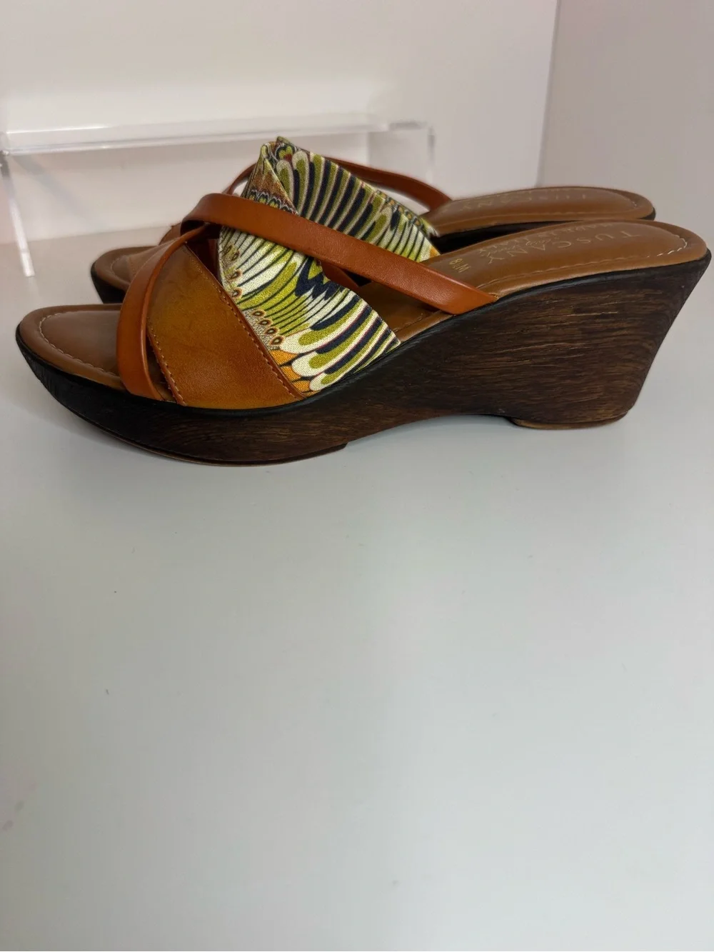 Tuscany by Easy Street Made in Italy Wedge Sandals Size 8.5M